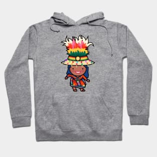 Cute Bolivian Carnival Woman in Traditional Clothing Cartoon Hoodie